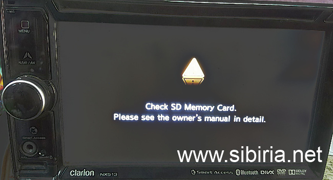 Check sd memory card. please see the owners manual in detail